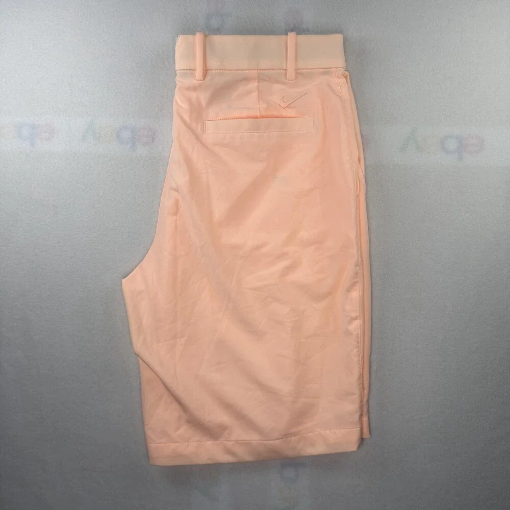 Nike Golf Dri-FIT Shorts Mens 34 Orange 11 Inch Lightweight Pockets Quick Dry
